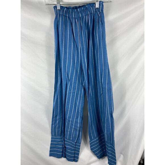 Billabong Flip Out High Waist Wide Leg Striped Beach Pant Blue Size Small - Picture 3 of 8
